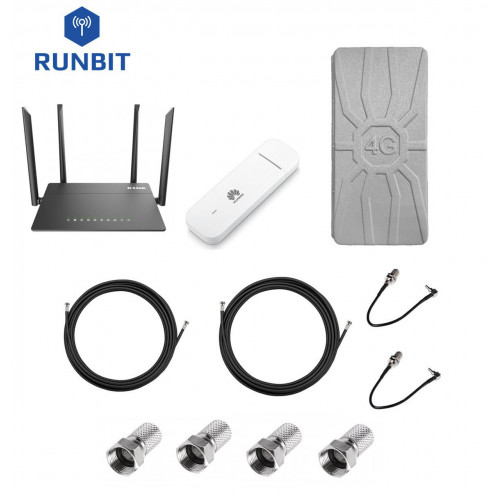 Комплект для интернета 4G/3G роутер D-Link DIR 815 + модем Huawei E3372 + антенна RunBit Spider