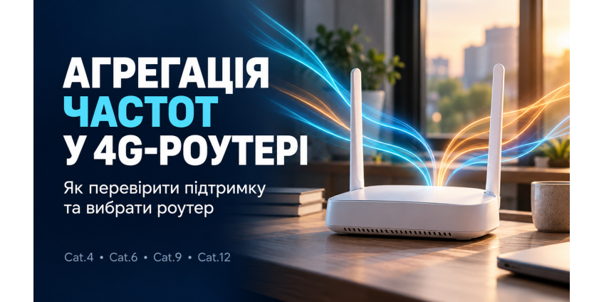 Агрегація частот у 4G-роутері: як перевірити підтримку та вибрати між LTE Cat.4, Cat.6, Cat.9 і Cat.12